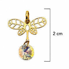 Dije Libelula con Swarovski Oro 14K