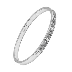 Juego Cartier1:1 Brazalete y Anillo Amor con Circonias, Plata .925 con Rodio