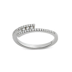 Juego Messik 1:1 Brazalete y Anillo Cruzado con Circonias Plata .925 con Baño de Rodio