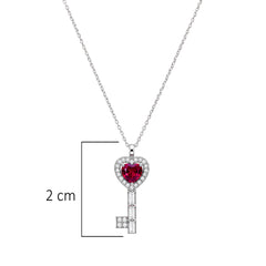 Collar Pan 1:1 Dije de Llave con Circonia Rosa y Micro Circonias Plata .925