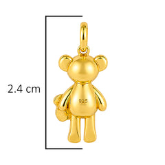 Dije Inspirado Oso 1:1 Teddy Bear Plata .925 con Baño de Oro