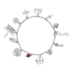 Pulsera Dijes de los 12 Deseos Plata .925