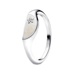 Anillo Inspirado Pan 1.1 Duo de Estrellas Noche y Día Esmalte, Plata 925 y Plata .925 Baño de Oro 18 k
