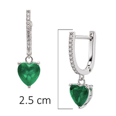 Huggies Turmalina Paraiba Corazón Colgante con Circonias, Plata .925 con Rodio
