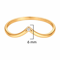 Anillo Tiara con Circonia Oro 10K