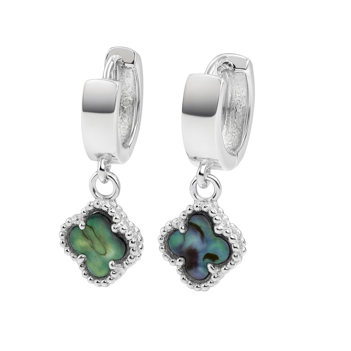 Arracada Huggies Inspirado Van C Piedra Natural Plata .925