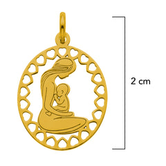 Dije Mamá y Bebé con Corazones Oro 14K