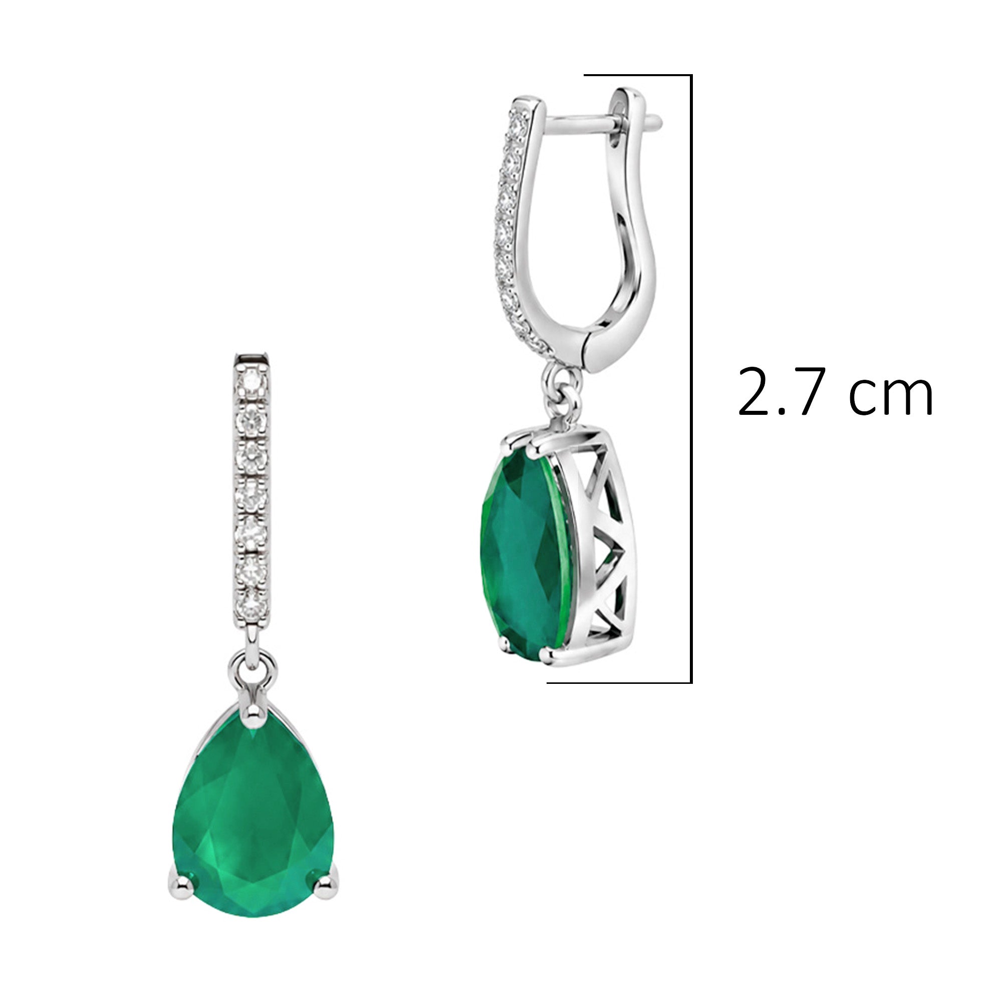 Huggies Turmalina Paraiba Gota Colgante con Circonias, Plata .925 con Rodio