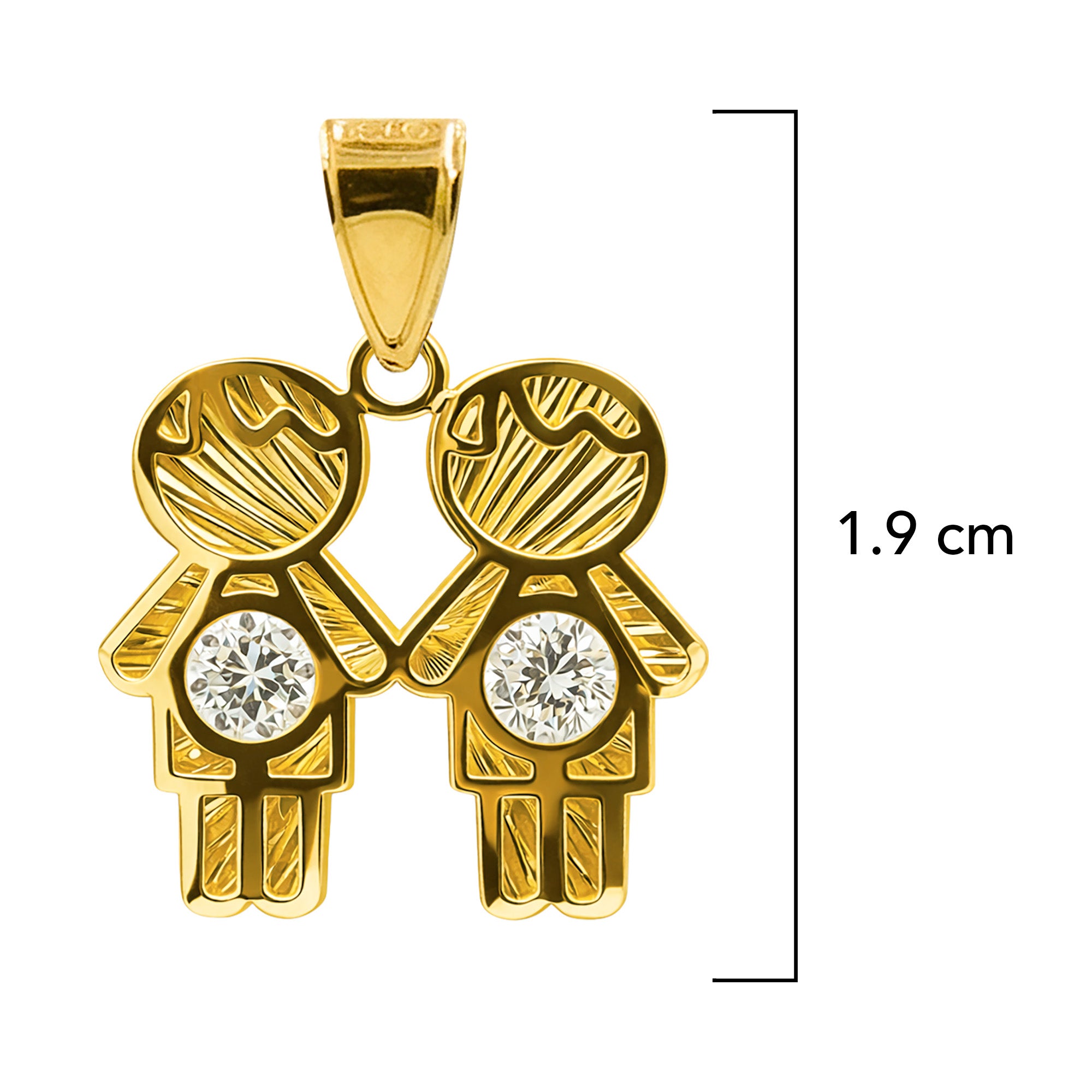Dije Niños Diamantados con Circonia Oro 10K