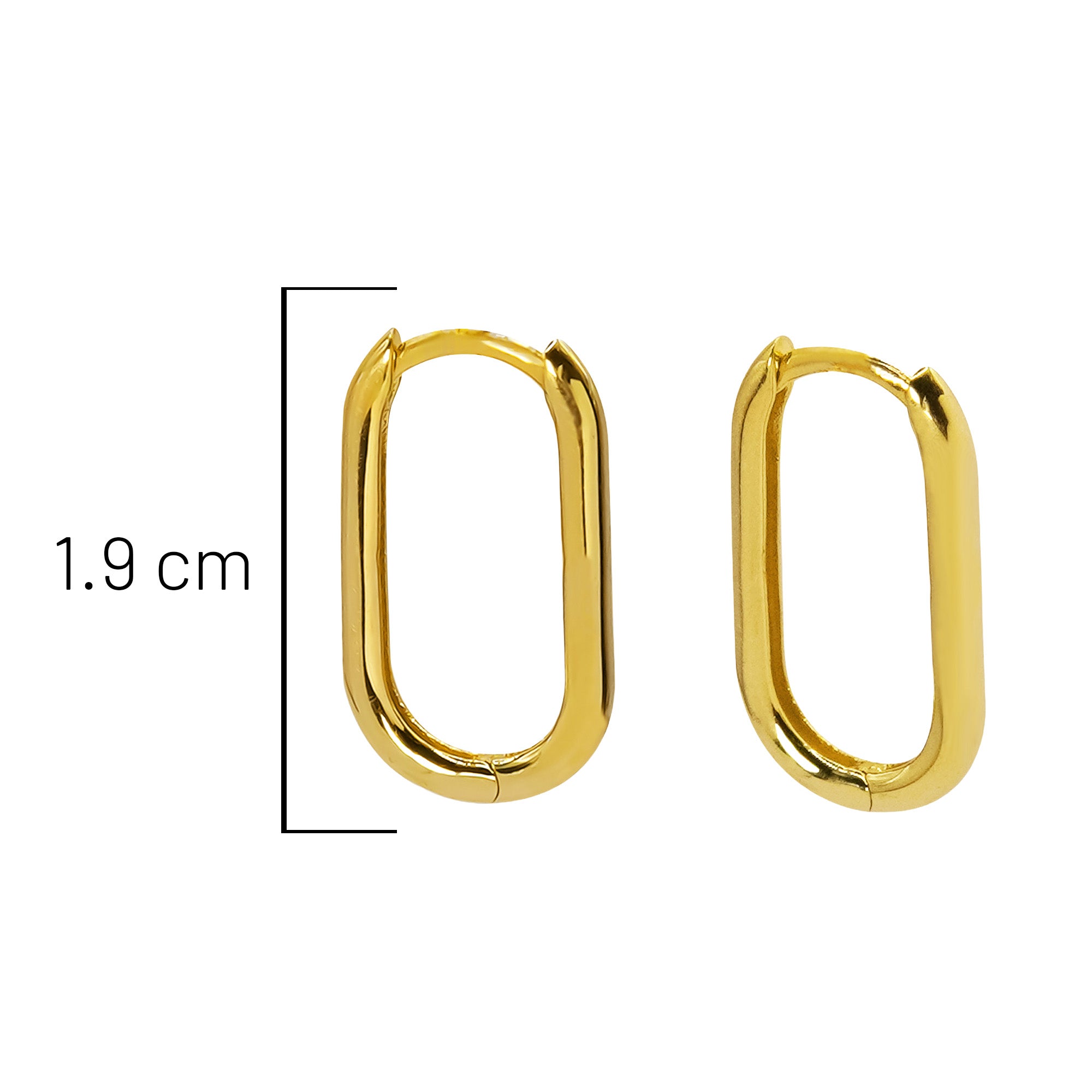 Arracada Huggies Ovaladas Lisas 1.9cm Oro 10K