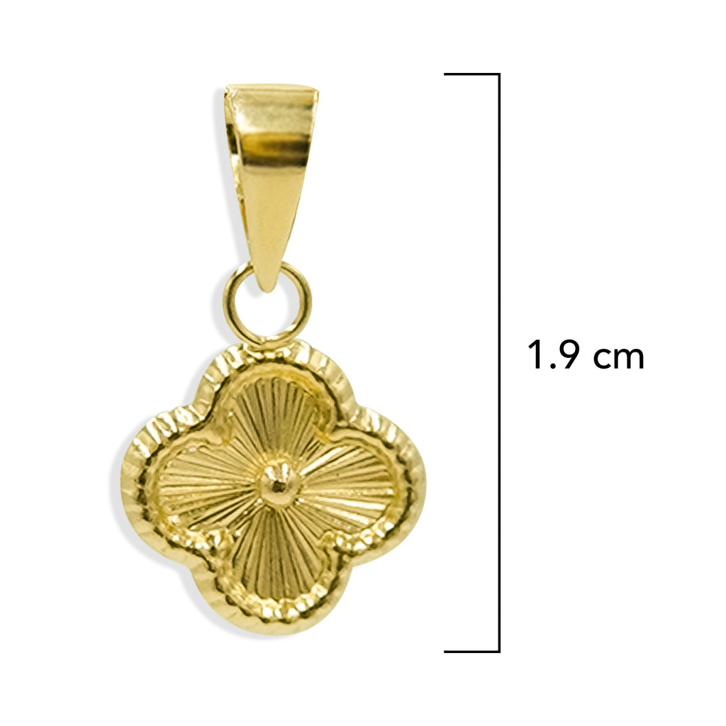 Dije Flor Inspirado Van C Diamantado Oro 10K