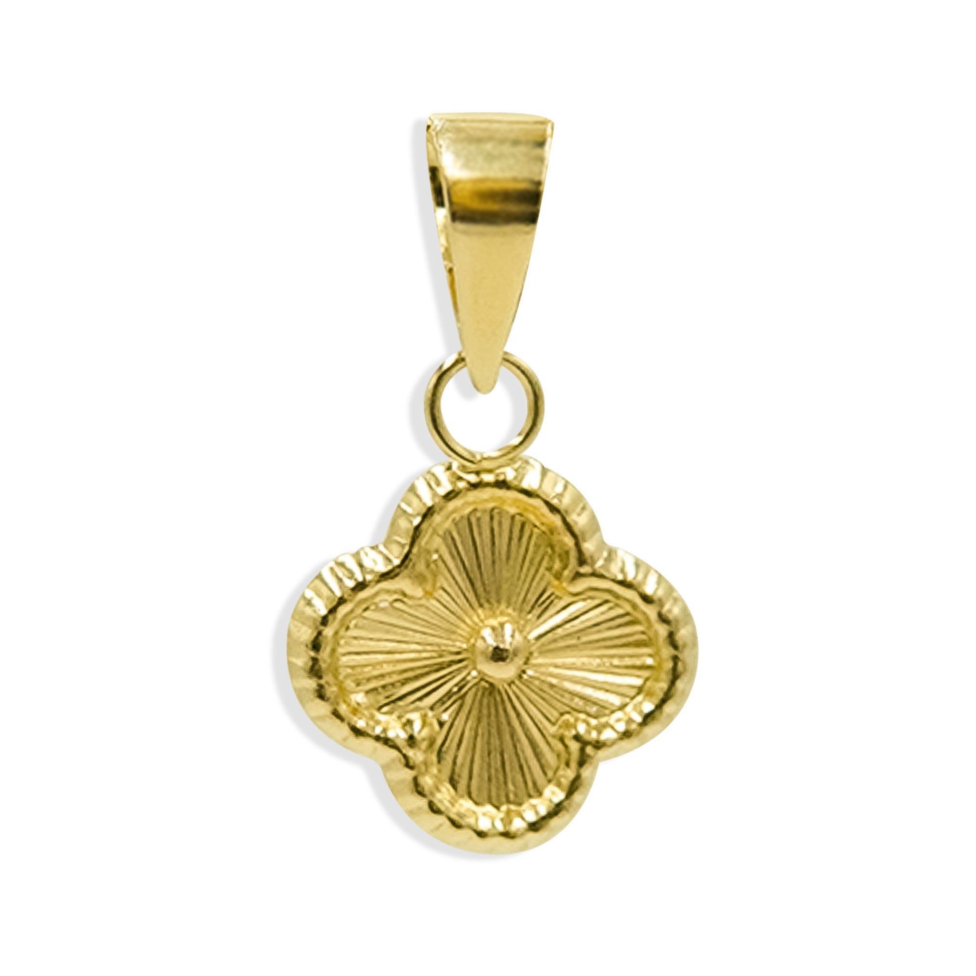 Dije Flor Inspirado Van C Diamantado Oro 10K