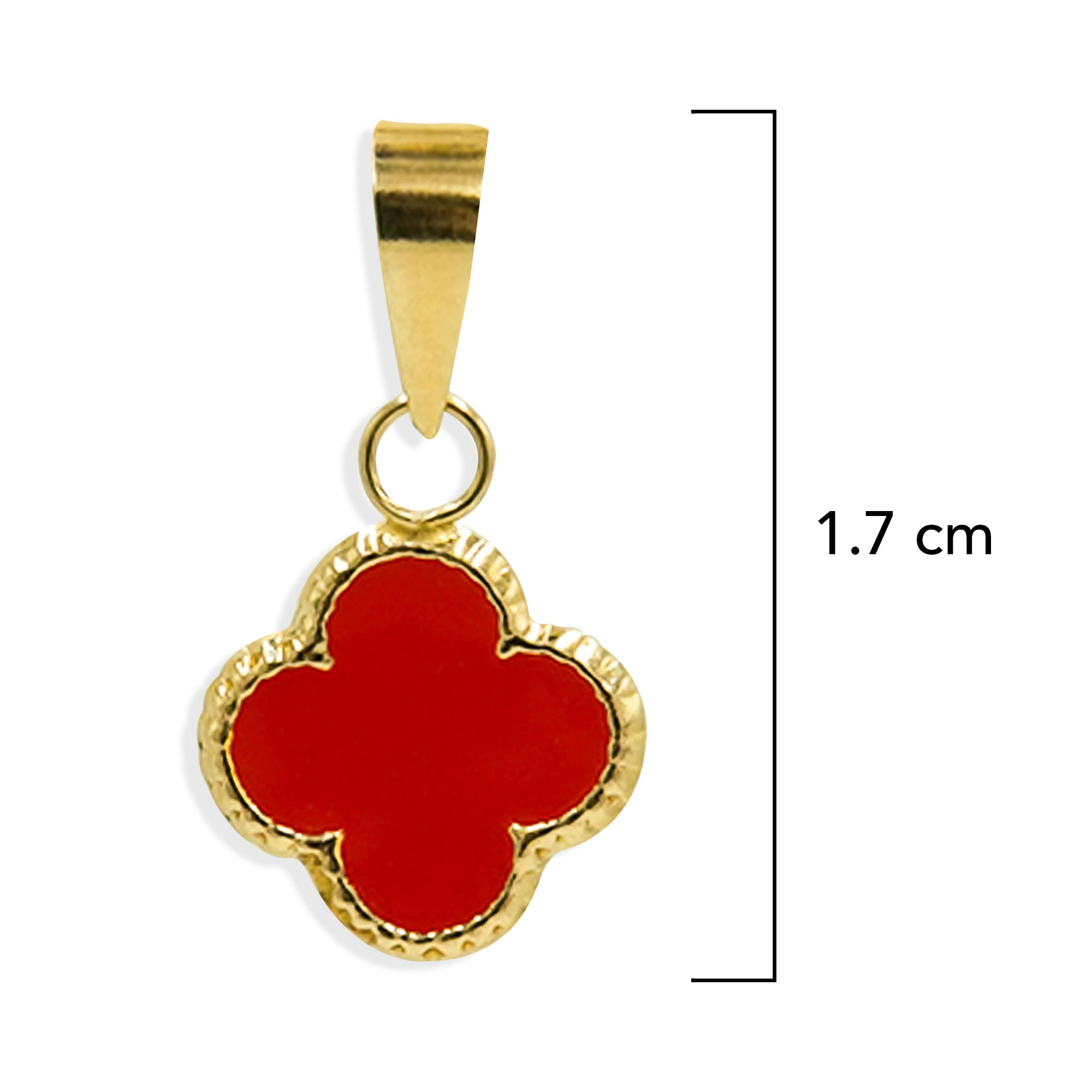 Dije Flor Inspirado Van C Esmaltado Rojo Oro 10K
