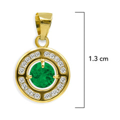 Dije Punto de Luz con Circonia Verde con Micro Circonia Oro 10K