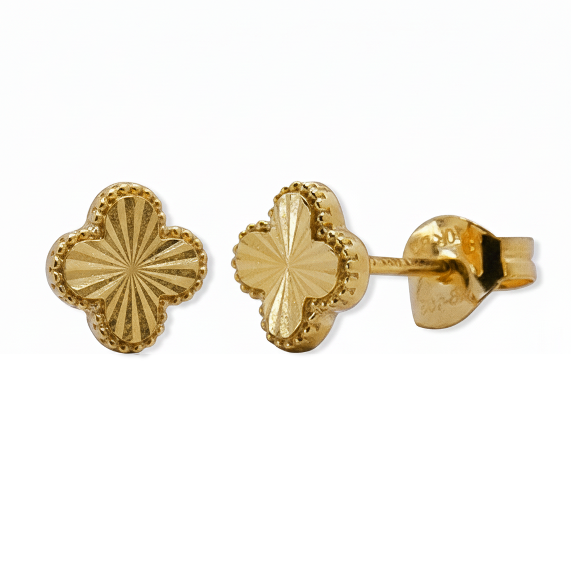 Arete Inspirado Van C Flor Diamantada de 0.7mm Oro 10K