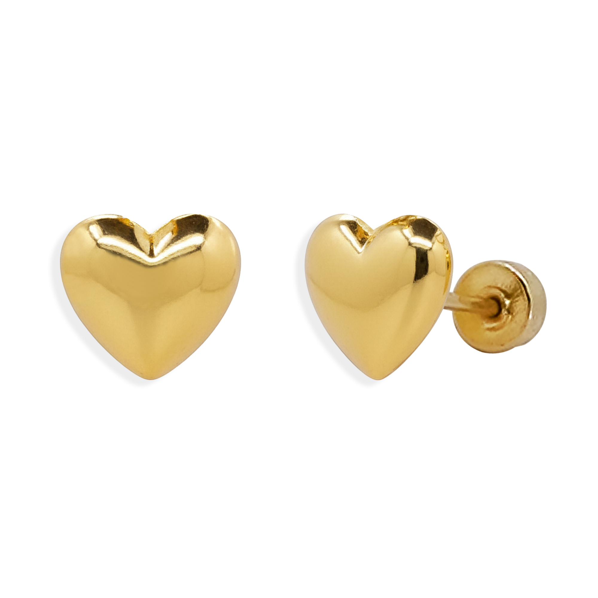Broquel Corazon Bombeado 6.7mm Oro 10K