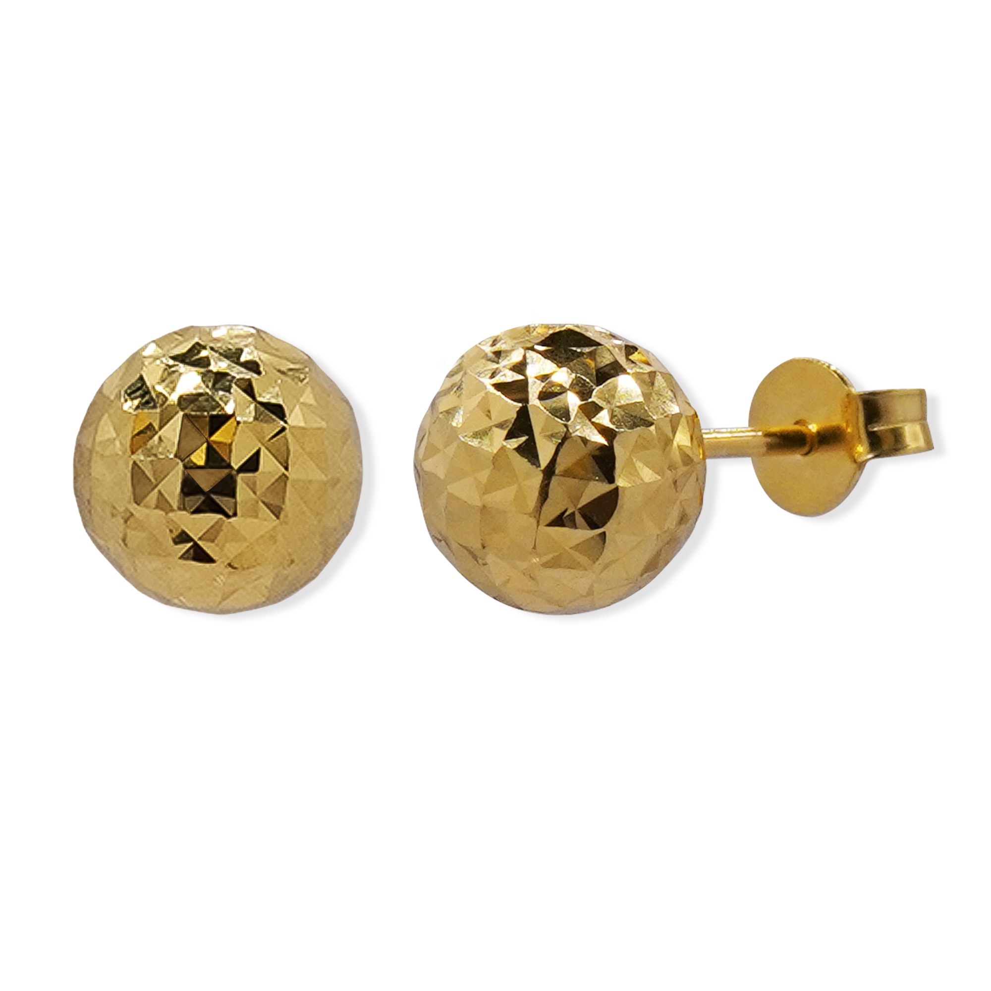 Arete Bolita de 7.5mm Diamantada Oro 10K