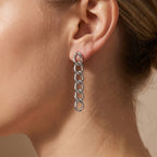 Arete Largo Eslabones Grandes Hecho a Mano Plata .925