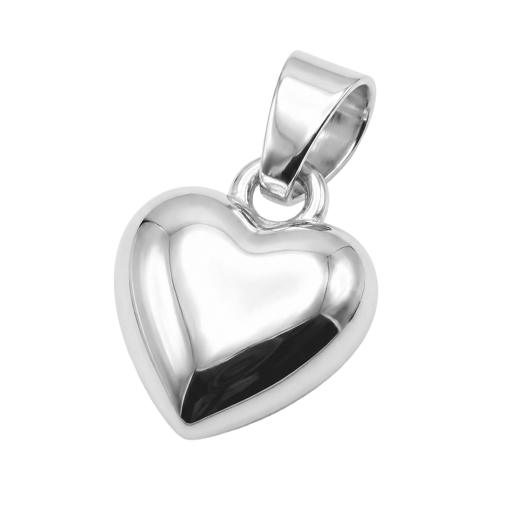 Dije Corazón Bombeado de 2.5cm Plata .925