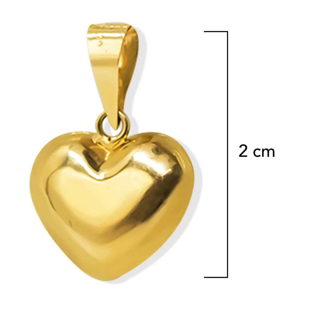 Dije Corazón Bombeado de 2cm Oro 10K