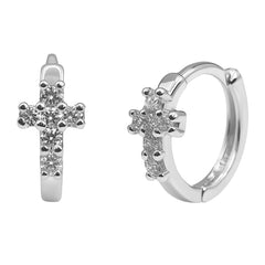 Huggies Chica de Cruz con Micro Circonias Plata .925