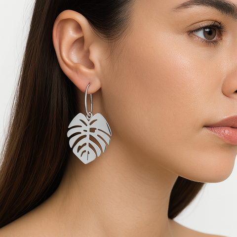Arete hoja Plata .925