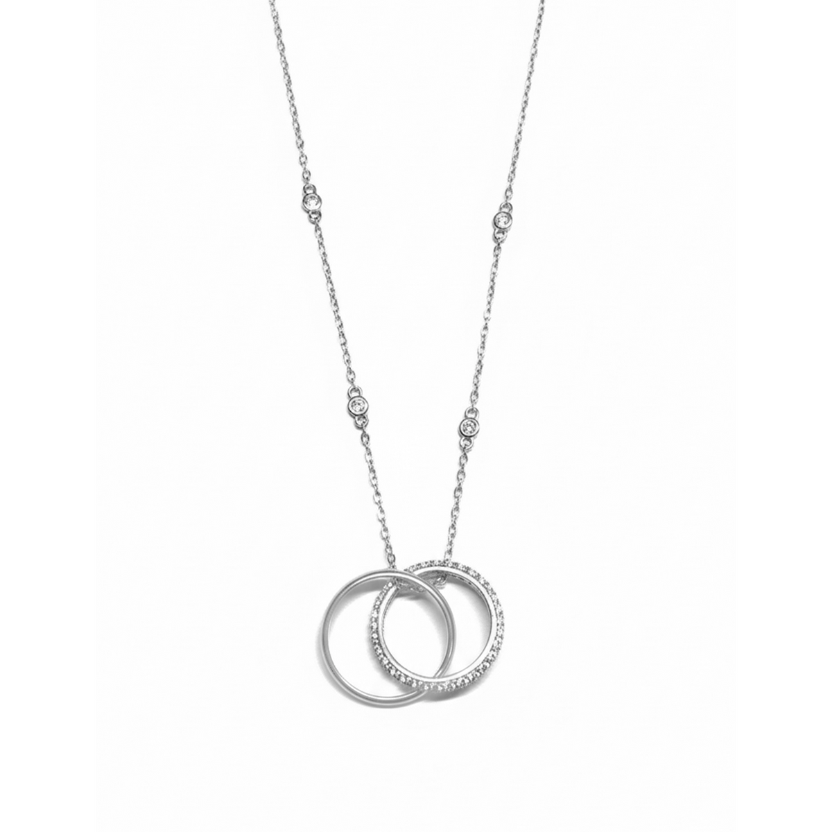 Collar Anillos Alianza con Circonias Plata .925