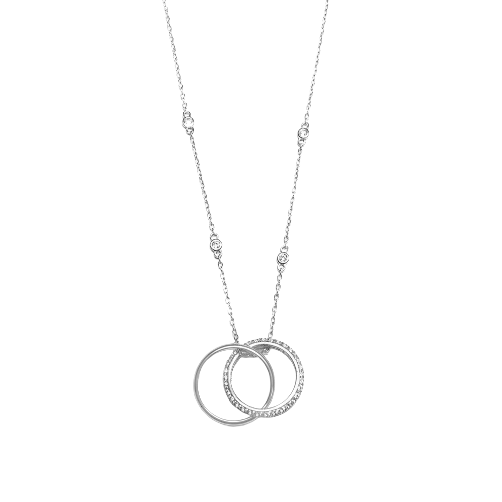 Collar Anillos Alianza con Circonias Plata .925