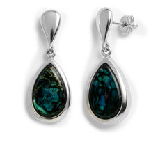 Arete Mediano de Piedra Natural Hecho a Mano Plata .925