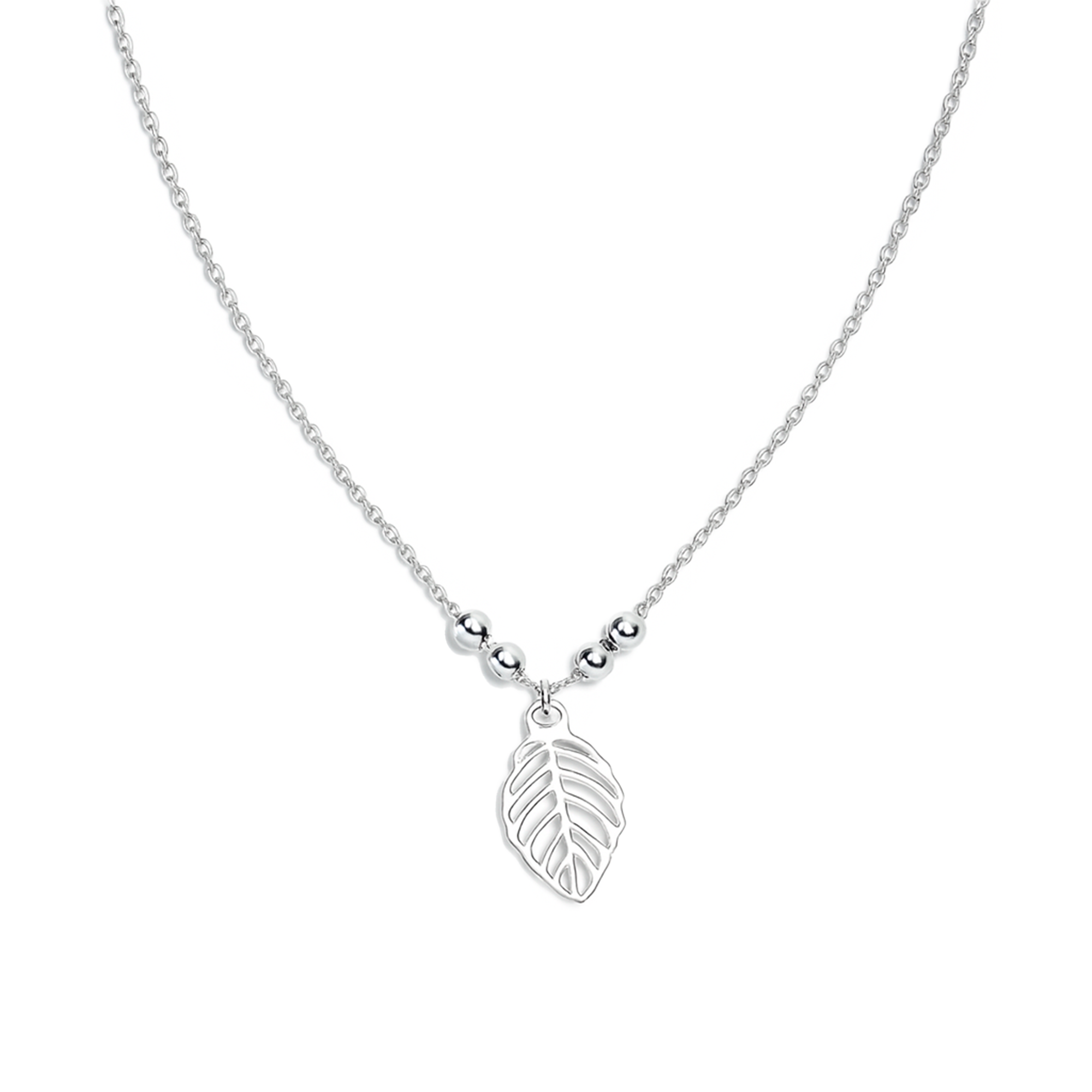 COLLAR HOJA PLATA .925