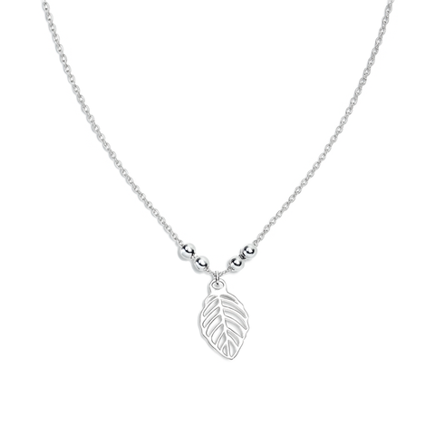 COLLAR HOJA PLATA .925