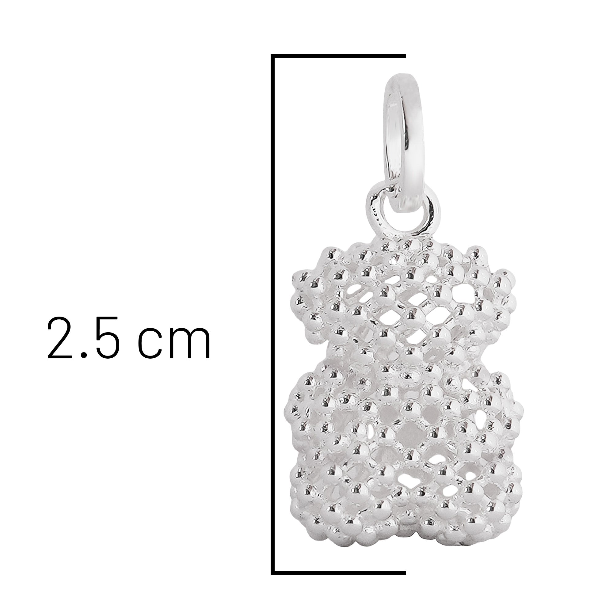 Dije Inspirado Oso Bombeado Plata .925