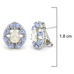 Aretes Piedras Preciosas Ópalo de Etiopía en Gota con Alexandritas y Broche Francés, Plata .925 con Baño de Rodio