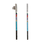 Arete Largo Osos 1.1 MultiCirconias, Plata 925 Con Baño de Rodio