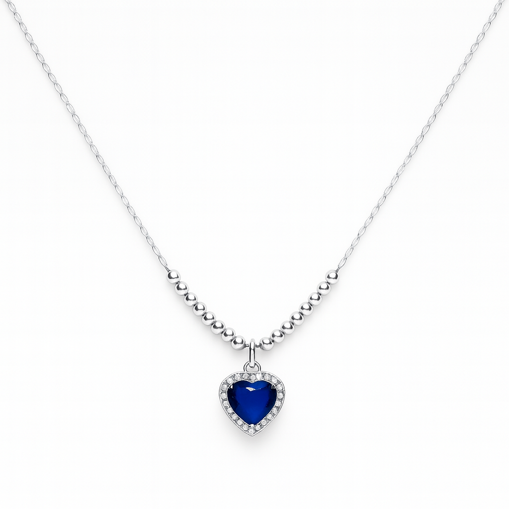 COLLAR CORAZON PLATA .925