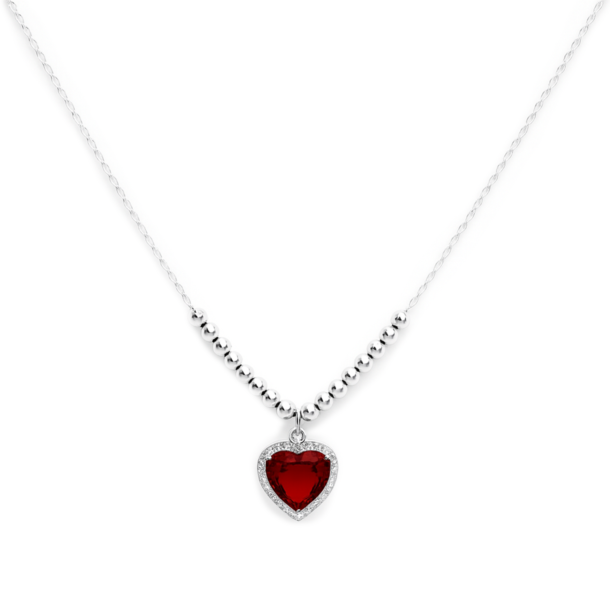 COLLAR CORAZON PLATA .925