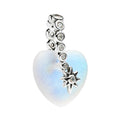 Charm Inspirado Pan 1:1 Corazon Piedra Luna Con Micro Circonias Plata .925