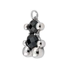 Dije Oso 1.1 Piedra Ónix Facetado, Plata .925 Baño de Rodio