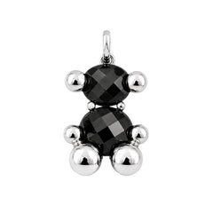 Dije Oso 1.1 Piedra Ónix Facetado, Plata .925 Baño de Rodio