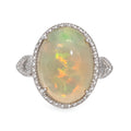Anillo Piedras Preciosas Maxi Ópalo de Etiopía, Plata .925 con Baño de Rodio