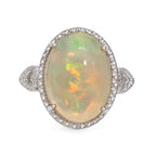 Anillo Piedras Preciosas Maxi Ópalo de Etiopía, Plata .925 con Baño de Rodio