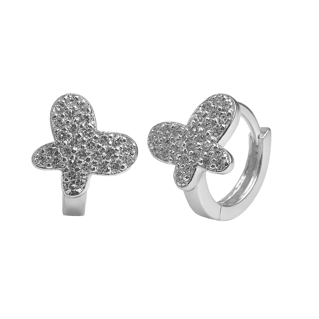 Arracada Huggies Mariposa con Micro Circonias Plata .925