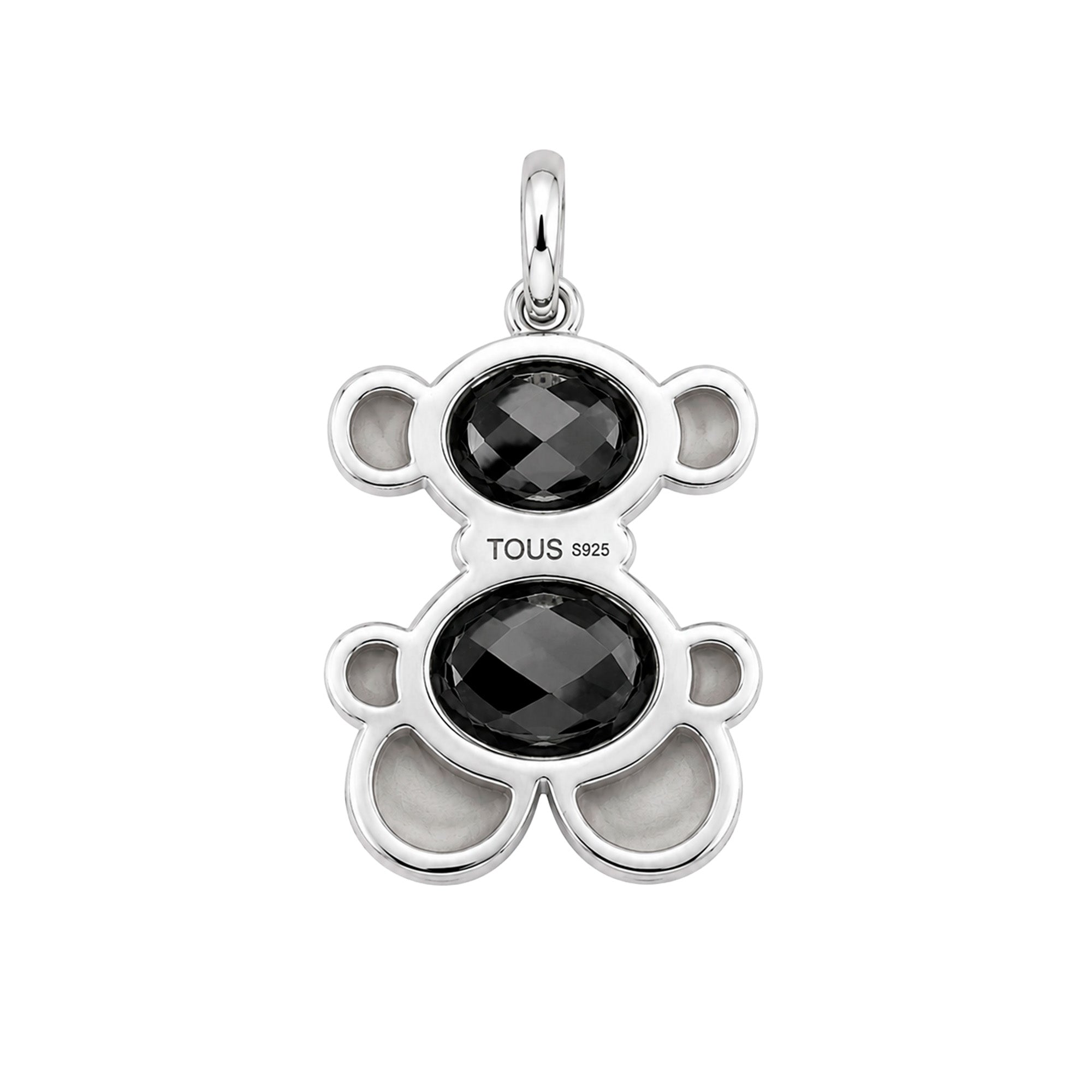 Dije Oso 1.1 Piedra Ónix Facetado, Plata .925 Baño de Rodio