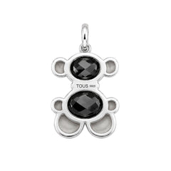 Dije Oso 1.1 Piedra Ónix Facetado, Plata .925 Baño de Rodio