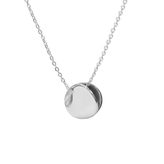 Collar Circulo Ondulado Liso con Cadena Eslabones Plata .925