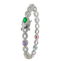 Pulsera Infinito con Circonias y Micro Circonias Plata .925 con Rodio