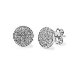 Broquel Círculo con Micro Circonias Plata .925 con Rodio