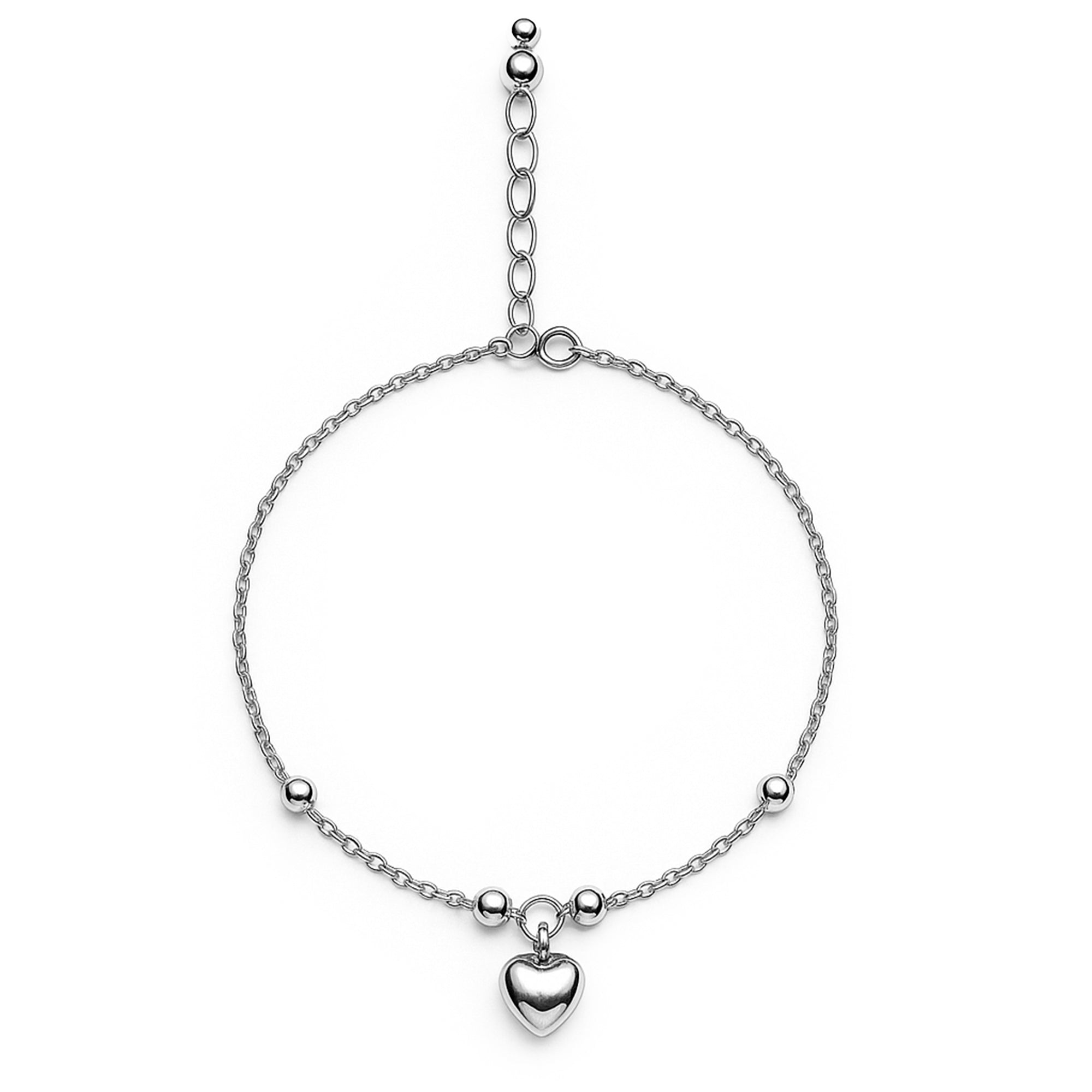 Tobilleras corazón bombeado Plata .925