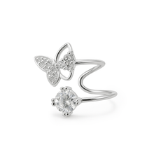 Grapa Mariposa con Circonia Plata .925