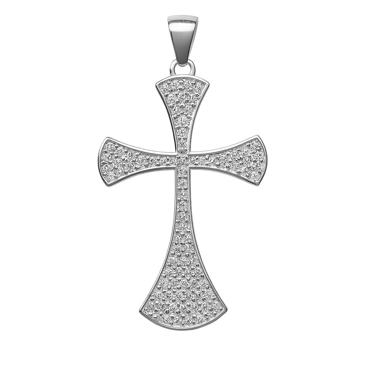 Dije Cruz Con Micro Circonias Plata .925 con Rodio